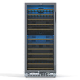 23 in. Dual Zone, Full Glass Door, Wine Cooler Refrigerator, Freestanding or Built-In Unit, 9.7 cu ft. KM-CW92DZ-SS.